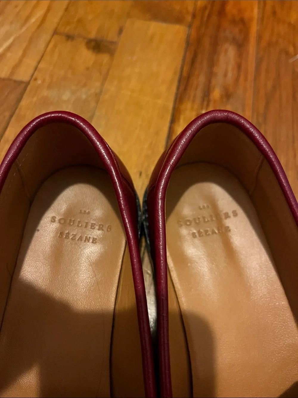 Sézane red Vicky leather loafer